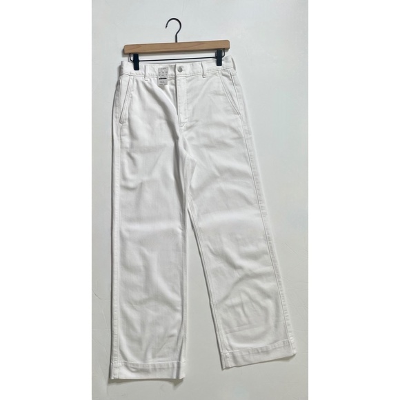 NWT!! J. CREW Factory White Drapey Denim Trousers Jeans High Waist Size 28 - Picture 3 of 13